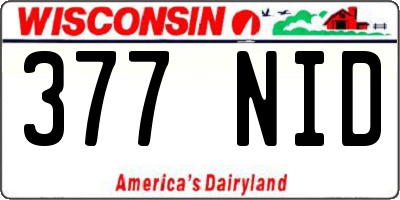 WI license plate 377NID
