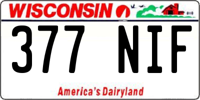 WI license plate 377NIF