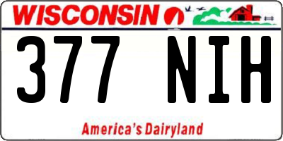 WI license plate 377NIH