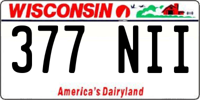 WI license plate 377NII
