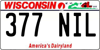 WI license plate 377NIL