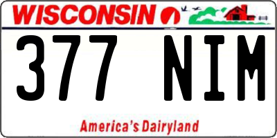 WI license plate 377NIM