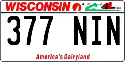 WI license plate 377NIN