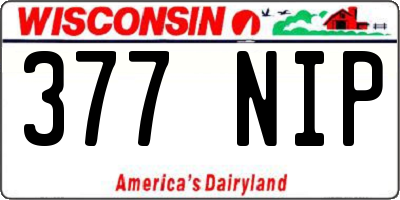 WI license plate 377NIP