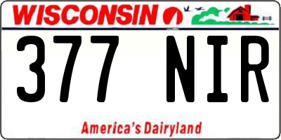 WI license plate 377NIR
