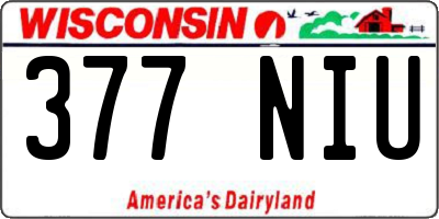 WI license plate 377NIU