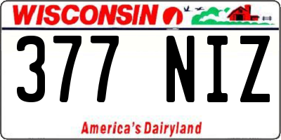 WI license plate 377NIZ