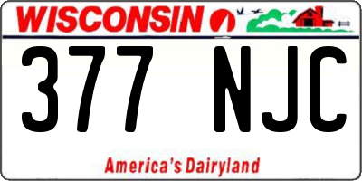 WI license plate 377NJC