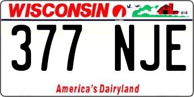 WI license plate 377NJE
