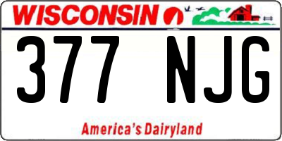 WI license plate 377NJG