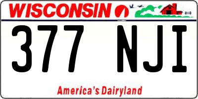 WI license plate 377NJI