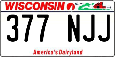 WI license plate 377NJJ