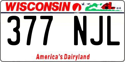 WI license plate 377NJL