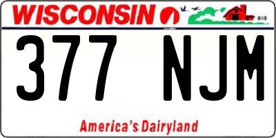 WI license plate 377NJM