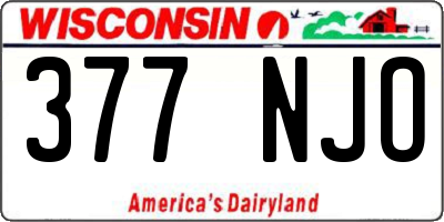 WI license plate 377NJO