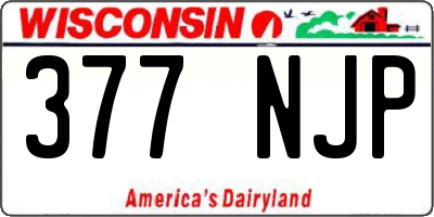 WI license plate 377NJP