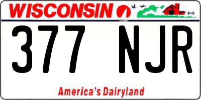 WI license plate 377NJR