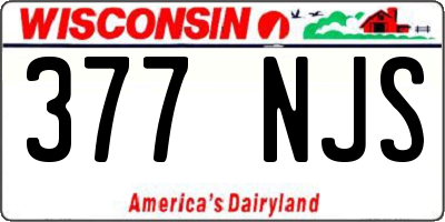 WI license plate 377NJS