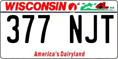 WI license plate 377NJT