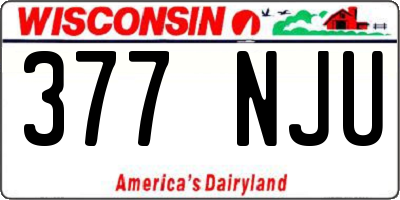 WI license plate 377NJU