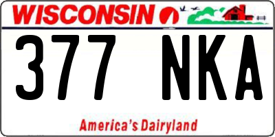 WI license plate 377NKA