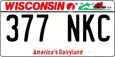 WI license plate 377NKC