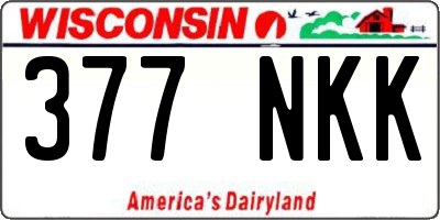 WI license plate 377NKK