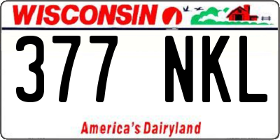 WI license plate 377NKL