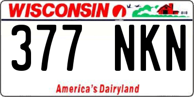 WI license plate 377NKN