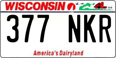 WI license plate 377NKR