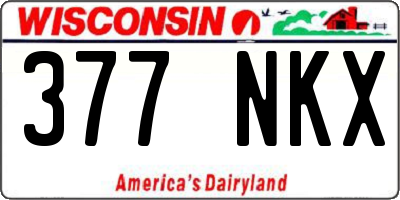 WI license plate 377NKX