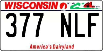 WI license plate 377NLF