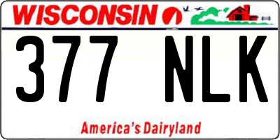 WI license plate 377NLK