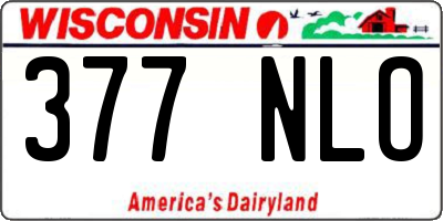 WI license plate 377NLO