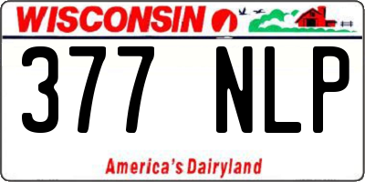 WI license plate 377NLP