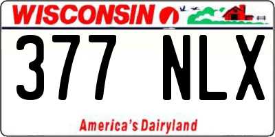 WI license plate 377NLX