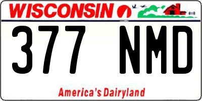 WI license plate 377NMD