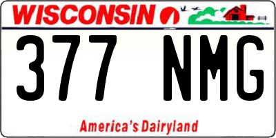 WI license plate 377NMG