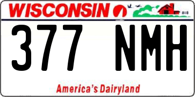 WI license plate 377NMH