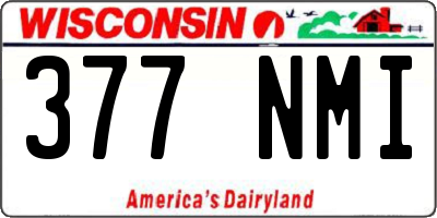 WI license plate 377NMI