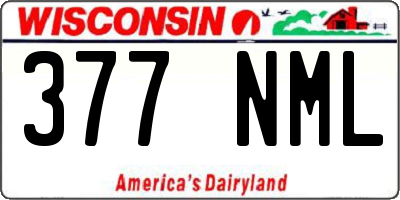 WI license plate 377NML