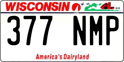 WI license plate 377NMP