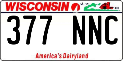 WI license plate 377NNC