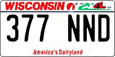 WI license plate 377NND
