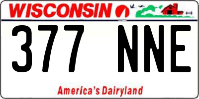 WI license plate 377NNE