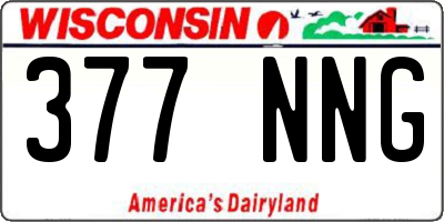 WI license plate 377NNG