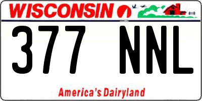 WI license plate 377NNL