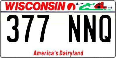 WI license plate 377NNQ