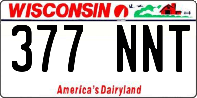 WI license plate 377NNT