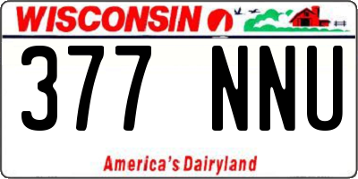 WI license plate 377NNU